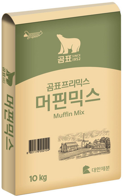 대한제분 곰표 프리믹스 대용량 머핀믹스 10kg, 1개