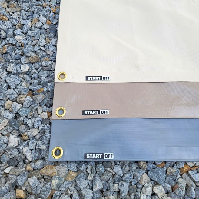 스타트오프 그라운드시트 방염 방수포 PVC 타포린 2.9m x 2m, 아미그린