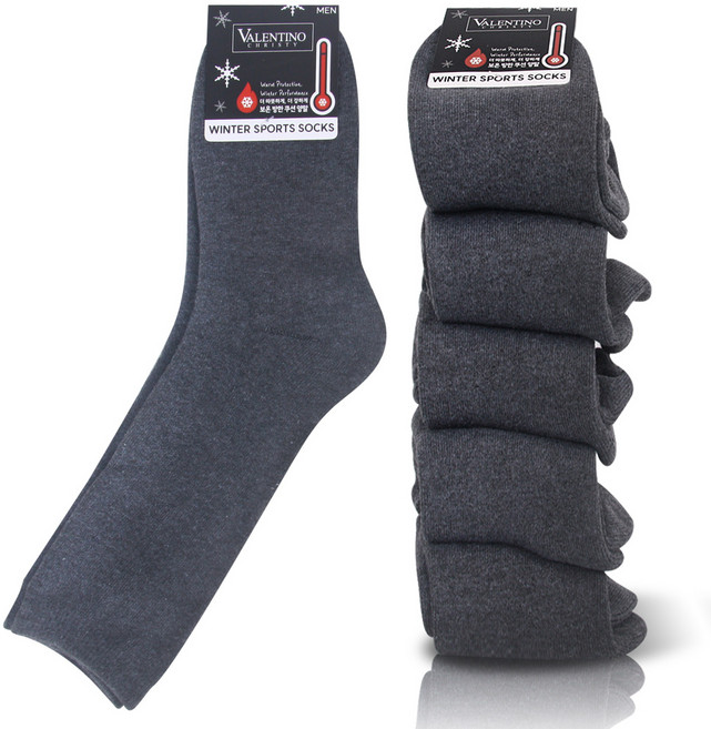 발렌티노크리스티 남자 여자 두꺼운 겨울 보온 방한 쿠션 통파일 양말 6켤레