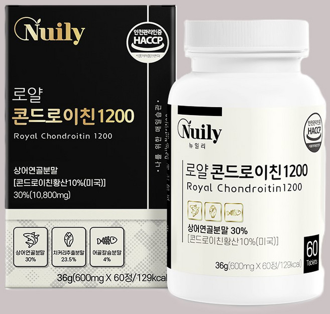 뉴일리 상어연골분말 로얄콘드로이친600mgx60정, 60정, 5개
