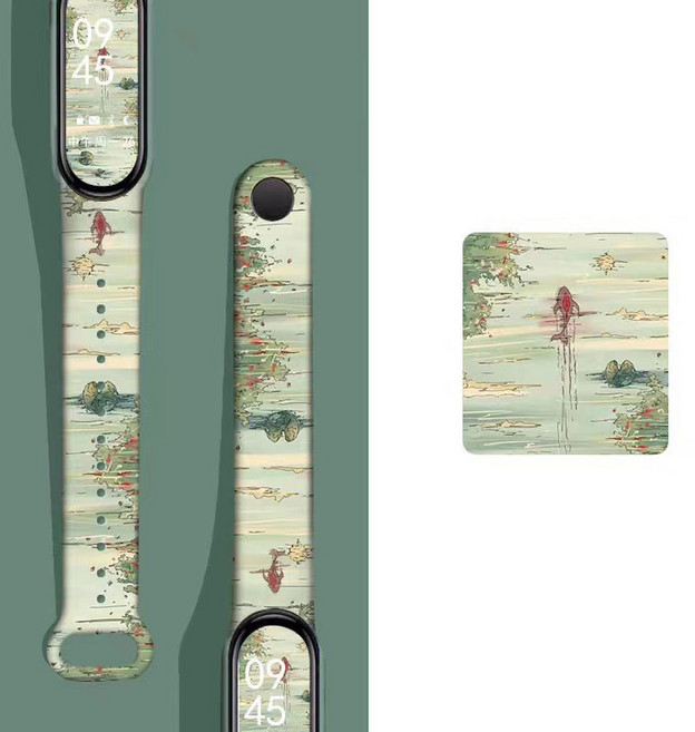 포유 실리콘 커스텀 샤오미 미밴드7 전용 스트랩 시계줄 루프 밴드 줄, 커스텀 샤오미밴드 7, 잉어