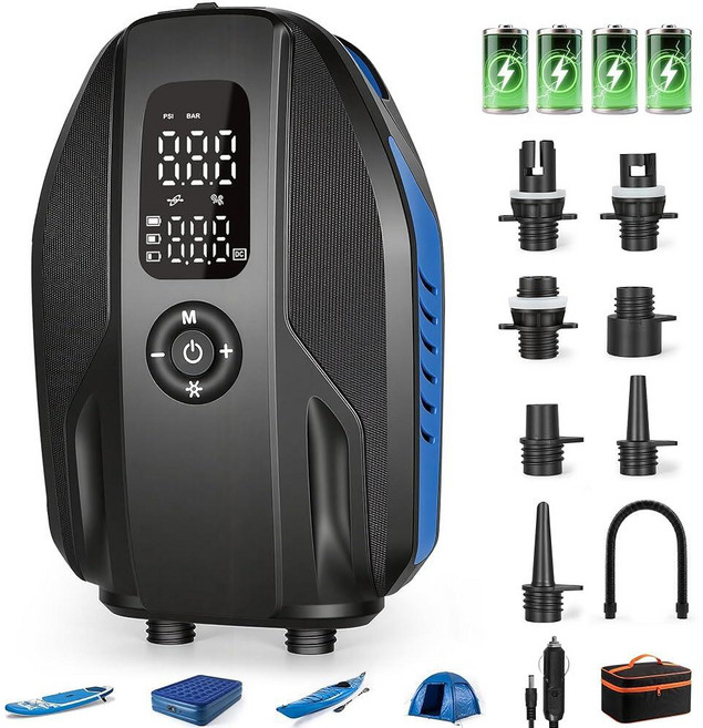 Falmets Paddle Board Electric Pump 18000mAh Rechargeable 20PSI High Pressure SUP Intelligent Dual, 1개