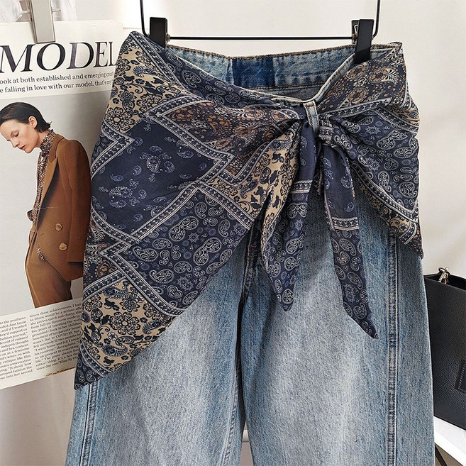 Neirny 여성 레이어드 랩스커트 여름 레이스 빈티지 스카프 삼각 허리패치 루즈핏 기질 패션 데일리 댄스 엉덩이가리개 커버 치마