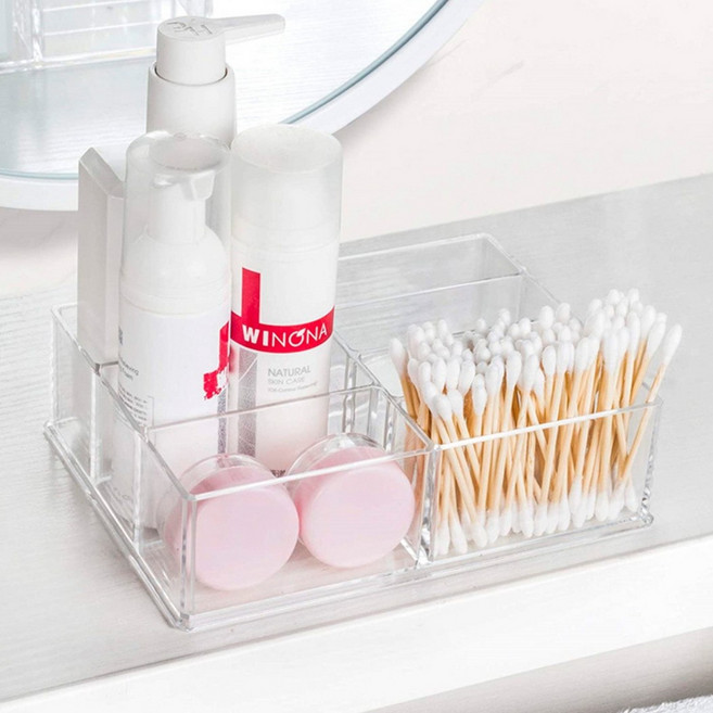 아크릴 7칸 화장품 화장 소품 다용도 정리함, 1개