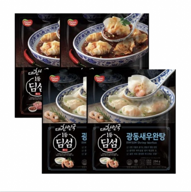 동원 딤섬 사천우육완탕 + 광동새우완탕, 336g