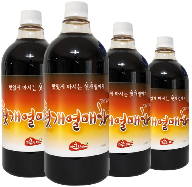 홍치마 대용량 헛개열매차 원액 엑기스 고농축 헛개수 나무 액상 1000ml 다홍치마, 1L, 4개
