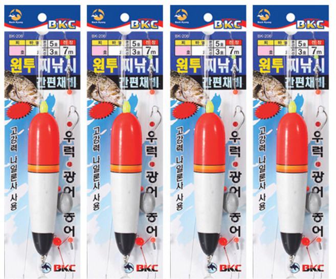 백경 방파제 갯바위 백사장 원투 찌낚시 초간편채비 BK-206, 4개