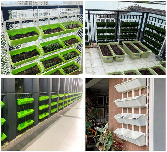 다용도 베란다 텃밭 화분 4단 8단 다층 수직 정원 가꾸기, 4단(S후크 5개포함)_다크 그린, 1개