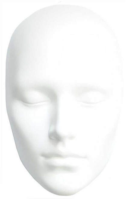 할로윈 베니스 마스크 눈감은 얼굴 마네킹 흰색 아트마스크 메이크업 분장 연습용, 1개, 백색