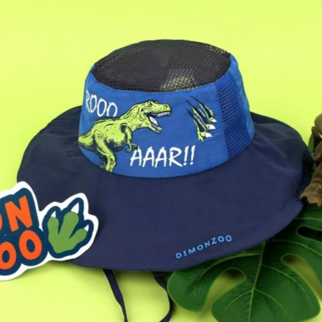 다이몬쥬 공룡 캠핑모자 캐릭터 티라노모자 초등 남아 아동 어린이 챙넓은 모자 벙거지