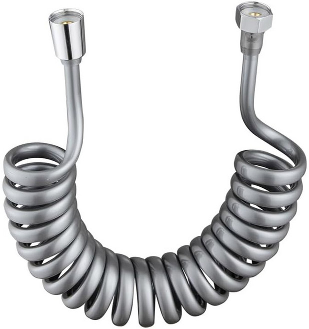 새로운 1 5/2/3/5M 샤워 에 대 한 봄 개폐식 호스 화장실 비데 파이프 배관 욕실 나선형 샤워 호스, 5M, Grey