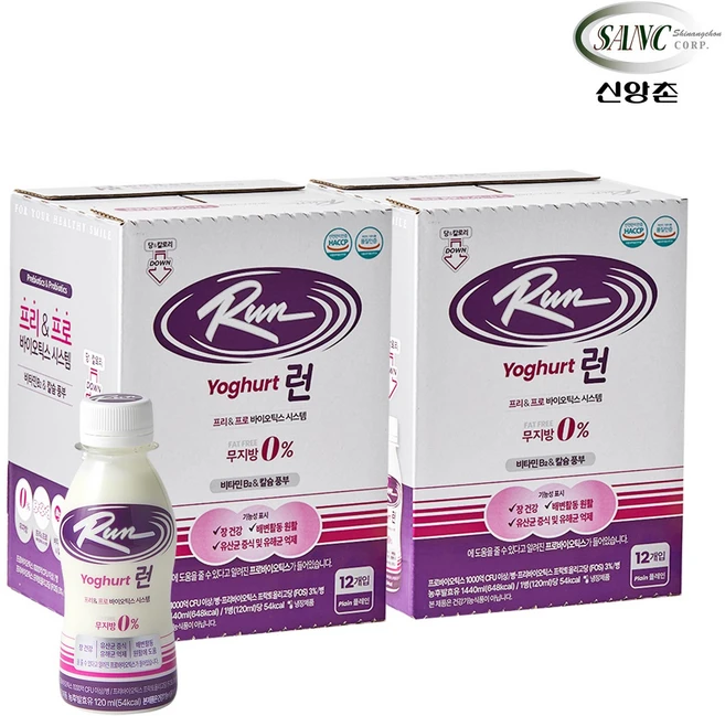 신앙촌 120ml 24병 플레인 마시는 요구르트 런 당 칼로리 다운 프로바이오틱스 유산균음료 본사직영, 24개입 - 쿠팡