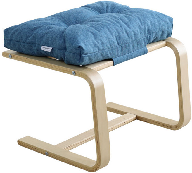 일루일루 둥둥 풋스툴 자작나무 프레임, 1개, 블루