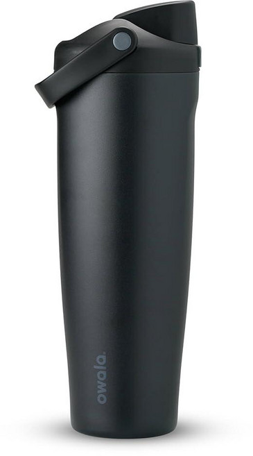 Owala FreeSip Sway 단열 스테인리스 스틸 물병 양방향 빨대 및 버킷 손잡이 여행 학교 스포츠용 887.2ml(30온스) BPA 프리 누출 방지 블, 매우 어둡습니다