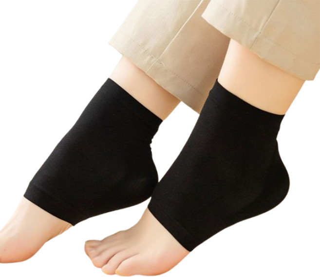 디어템 발 뒤꿈치 각질 보습 실리콘 패드 블랙, 2개, 2개입