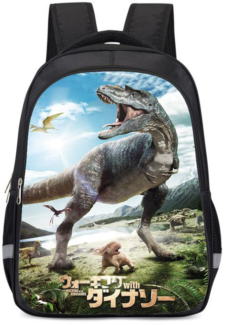 공룡 사우루스 프린트 백팩 쇼핑백 캔버스 데이팩 여행 만화