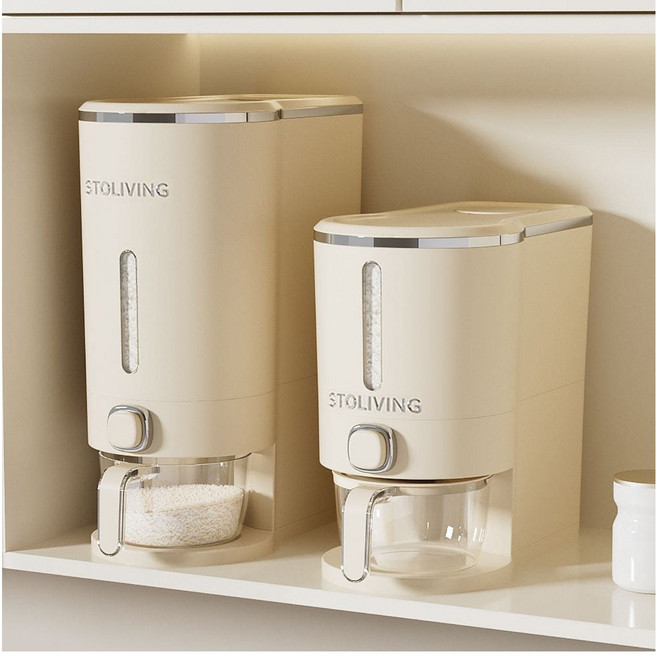 스토리빙 가정용 원터치 쌀통 5kg 버터, 1개