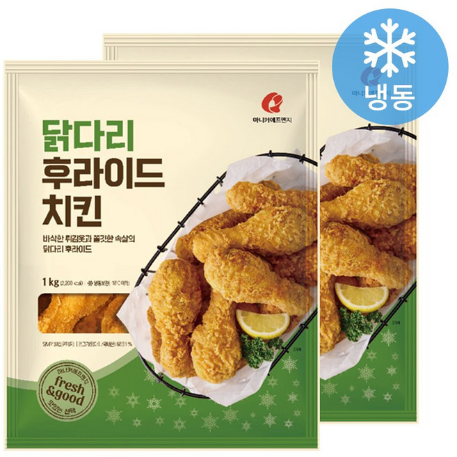 마니커F&G 닭다리후라이드치킨(국내산), 1kg, 2개