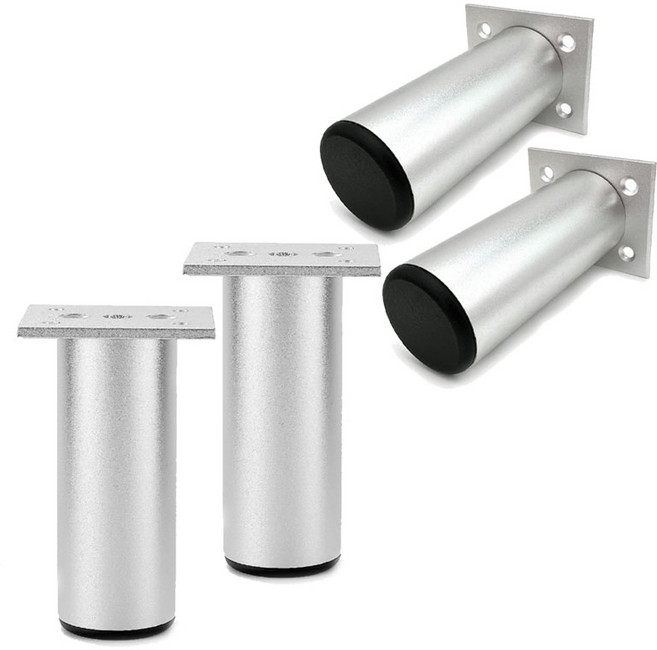 아이베란다 알루미늄 소파다리 싱크대 가구다리 높이조절 발통, 4개, 실버 100mm OC