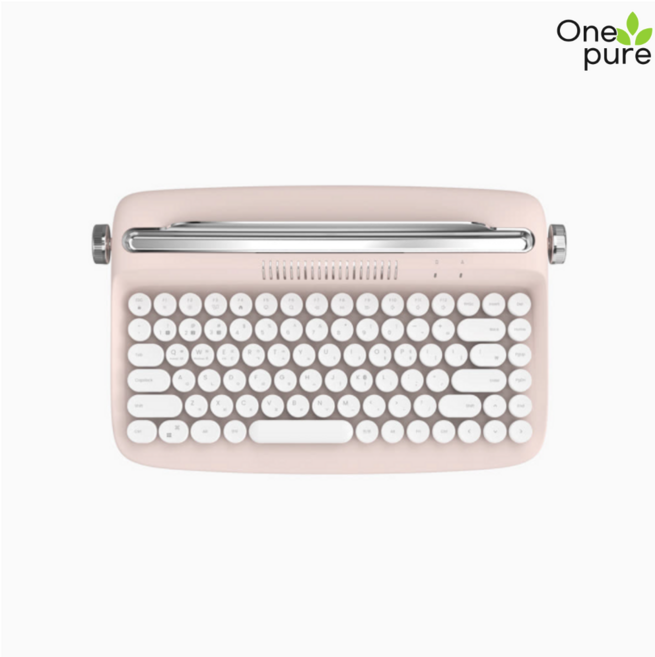 타자기키보드 컴퓨터 빈티지 감성 기계식 소품 조약돌, 정부표준배치, 무, 핑크-86단추, 표준, 무