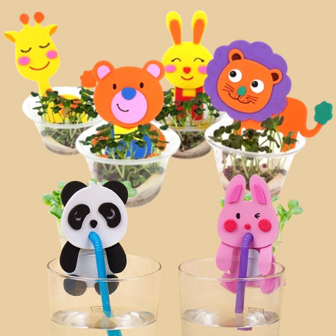 어린이집 식목일 만들기 유치원 식물키우기키트, 5인용, 컵 곰돌이