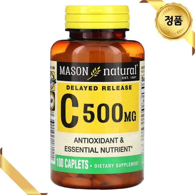 Mason Natural 비타민C 500mg 100정 칼슘 아스코르브산, 1개 - 쿠팡