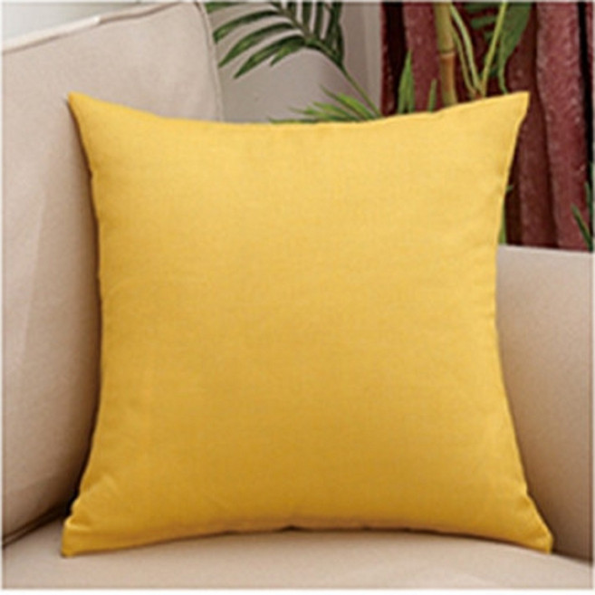 소프트 컬러 무지 린넨 쿠션커버 2개 세트, 옐로우