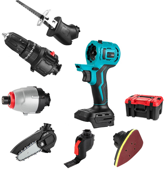 에이치원 무선 멀티드릴 공구 해머 직소 임팩 멀티 공구 6종 단품 (임펙+해머드릴+멀티커터+체인톱+컷쏘+샌딩 배터리 충전기 미포함), 무선 멀티공구 6종세트(배터리 충전기 미포함), 1개