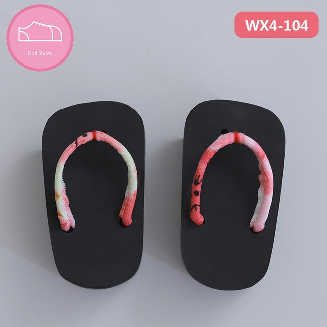 1/4 BJD MSD구체관절인형가발 (신발만 판매) - 게다, 레드, 1개