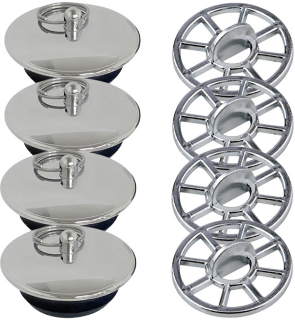 정담 국산 욕조마개 4개 + 머리카락 거름망 4개, 1개, 실버