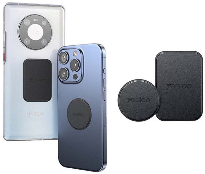 Yesido 磁吸貼片 兩入裝, 黑色, 1套