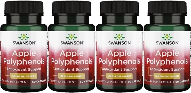 스완슨 사과 폴리페놀 125mg, 60정, 4개 - 쿠팡