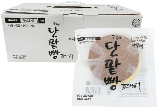 수제 단팥빵 도라야끼 입 간식용 어린이간식, 10개, 80g
