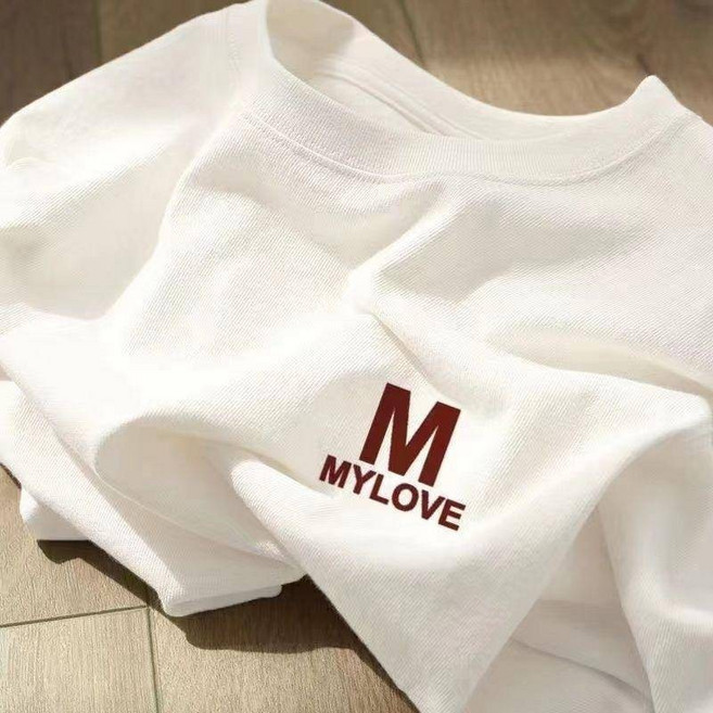 純棉短袖T恤 日系 寬鬆, myLOVE