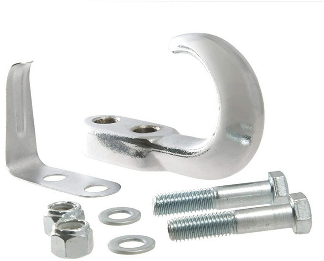 CURT 22401 볼트 온 크롬 스틸 견인 후크 스프링 클립 포함 4.5kg(10파운드) 용량, CURT 22401 볼트 온 크롬 스틸 견인 후크, 스