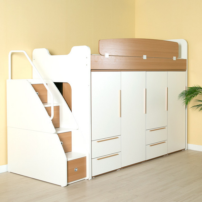 [20조한정 추가즉시할인] 에덴 슈퍼싱글 벙커침대 매트제외 (하부수납형2층침대/책상형/옷장형 옵션선택가능), EQ150-1 오크가드 옷장B 4개