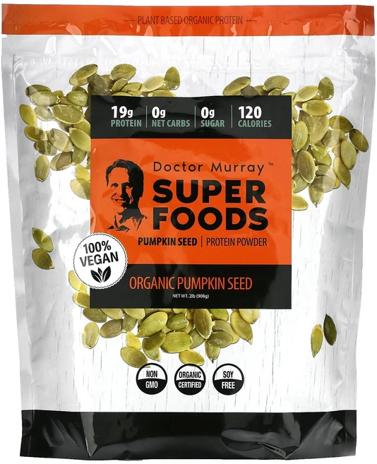 Dr Murrays Super Foods 닥터 머레이즈 펌킨 시드 프로틴 2 lb 908 g 파우더 단백질, 453 g, 908g, 1 - 쿠팡
