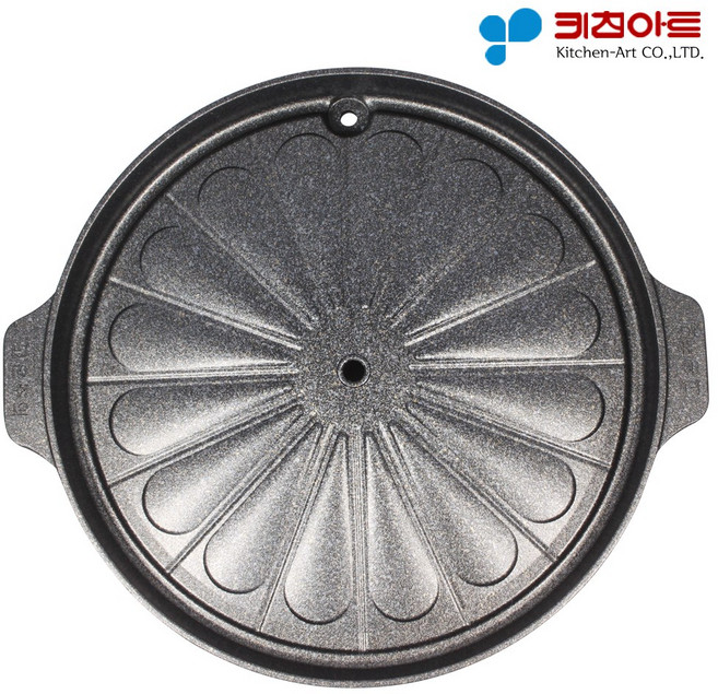 키친아트 아르떼 원형 로스트팬 전골구이팬 가정용 캠핑용 고기불판, 1개