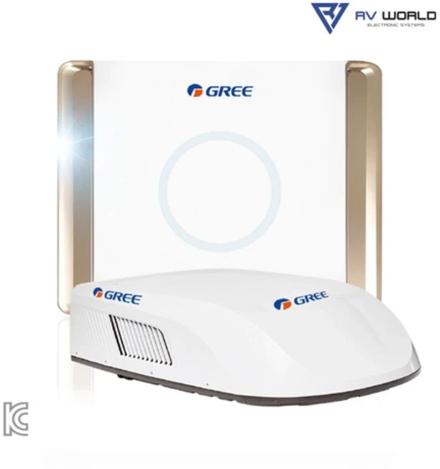 아이즈온 플러스 그리 에어컨 인버터 에어컨 캠핑카 카라반 에어컨 차량용 에어컨 루프에어컨 알브이월드, GREE에어컨, 일반배관형, 골드, 2600W