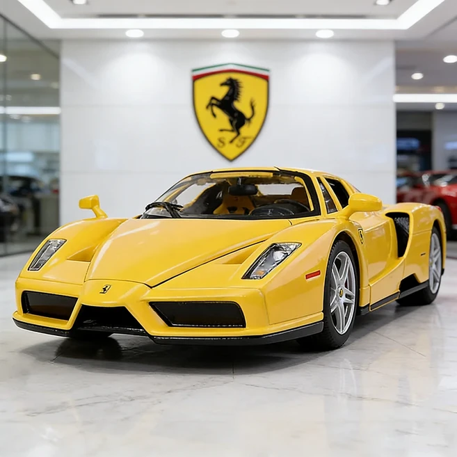 Bburago 1:24 페라리 엔조 슈퍼카 합금 자동차 다이캐스트 장난감 모델 어처 스케일, 01 Yellow