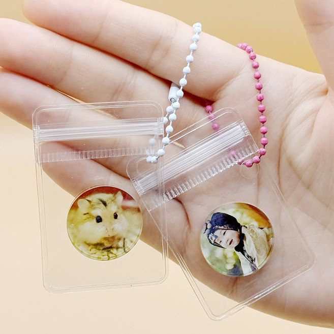 사진그리다 주문제작 미니 아크릴 기념일 포토키링 열쇠고리 아기 커플 증사 선물 판촉 사진인화, 1개, 투명원형
