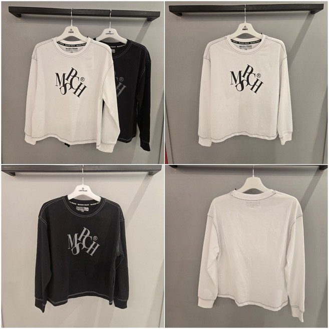 에어워크 주니어 NC청주점 여아 주니어 스티치 칼라 싱글 긴팔 티셔츠 M247G1362B