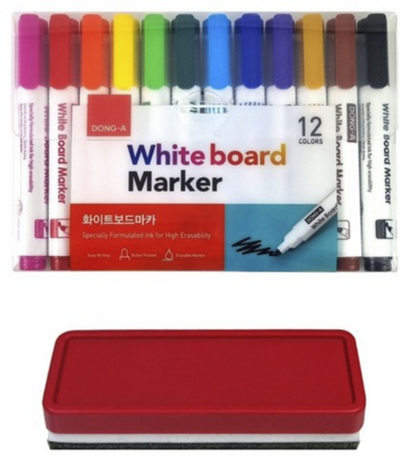 동아 화이트 보드마카 + 보드지우개, 혼합세트, 1개