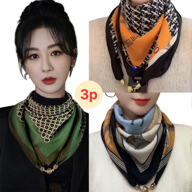 에스지 여성 쁘띠 자석 스카프 3p