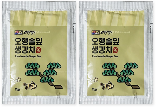 바라던건강 국산 생강차 전통 오행 솔잎생강차 매운맛 오리지널 이지컷 물에 잘녹는 진저분말 건강차, 1.35kg, 90개입, 1박스, 15g