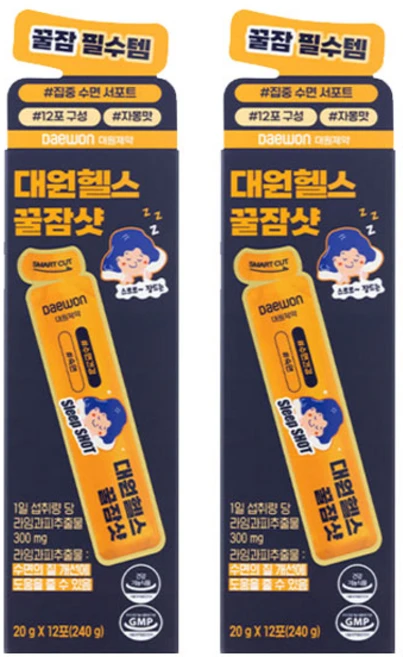 대원헬스 꿀잠샷 20g x 12포, 2박스, 240g - 쿠팡