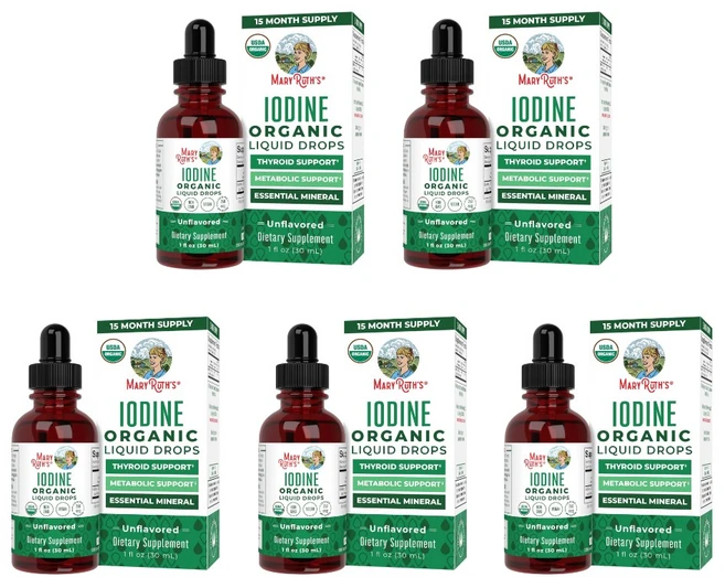 메리루스 오가닉스 유기농 아이오딘 요오드 액상 드롭 1년분량 MaryRuth Organics Iodine Liquid Drops, 5개, 30ml - 쿠팡