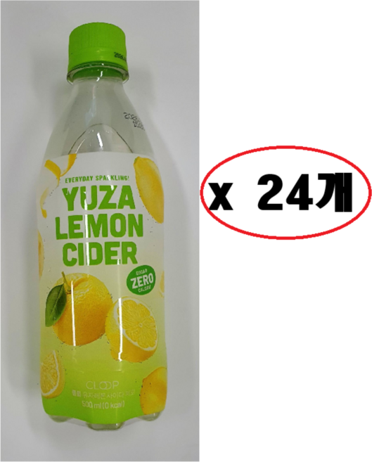 클룹 유자레몬 사이다 제로, 500ml, 24개
