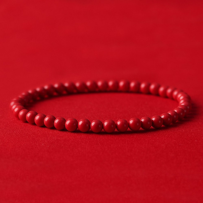 진주모아 특A 좋은기운을 주는 경면주사 팔찌 염주 불교 여성