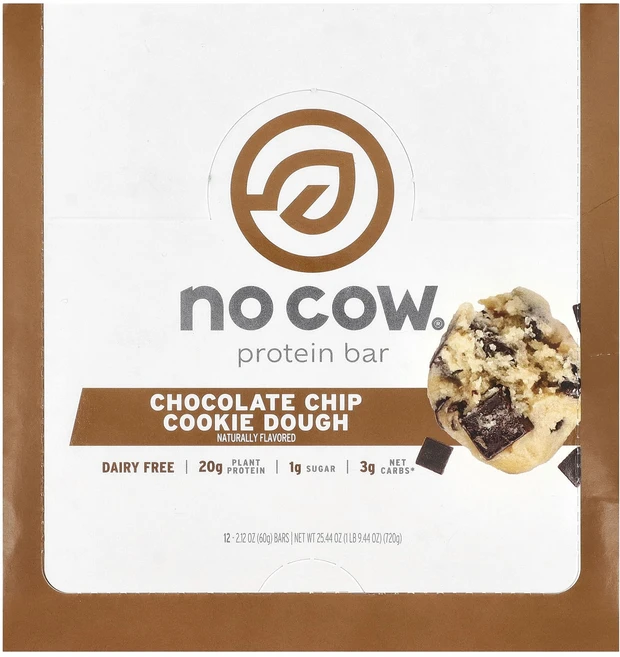 지금 곧 품절됩니다 No Cow 프로틴바 초콜릿 칩 쿠키 도우 바 12개 개당 60g(2.12oz) 서둘러주시면 감사하겠습니다, NoCow프로틴바초콜릿칩쿠키도우바12개개당60g212o, 60g - 쿠팡